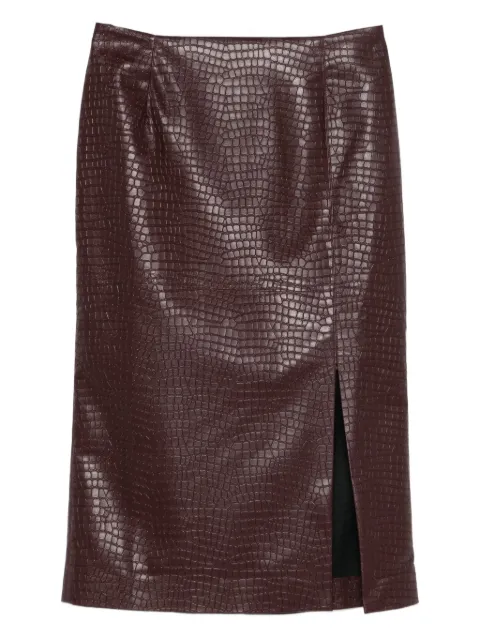 Manuel Ritz crocodile-effect faux-leather skirt