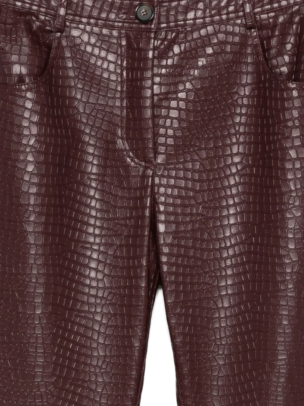 Manuel Ritz Faux-leather Trousers In Burgundy
