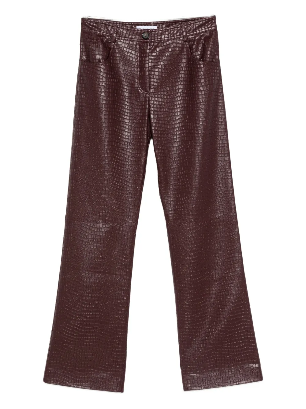 Manuel Ritz Faux-leather Trousers In Burgundy