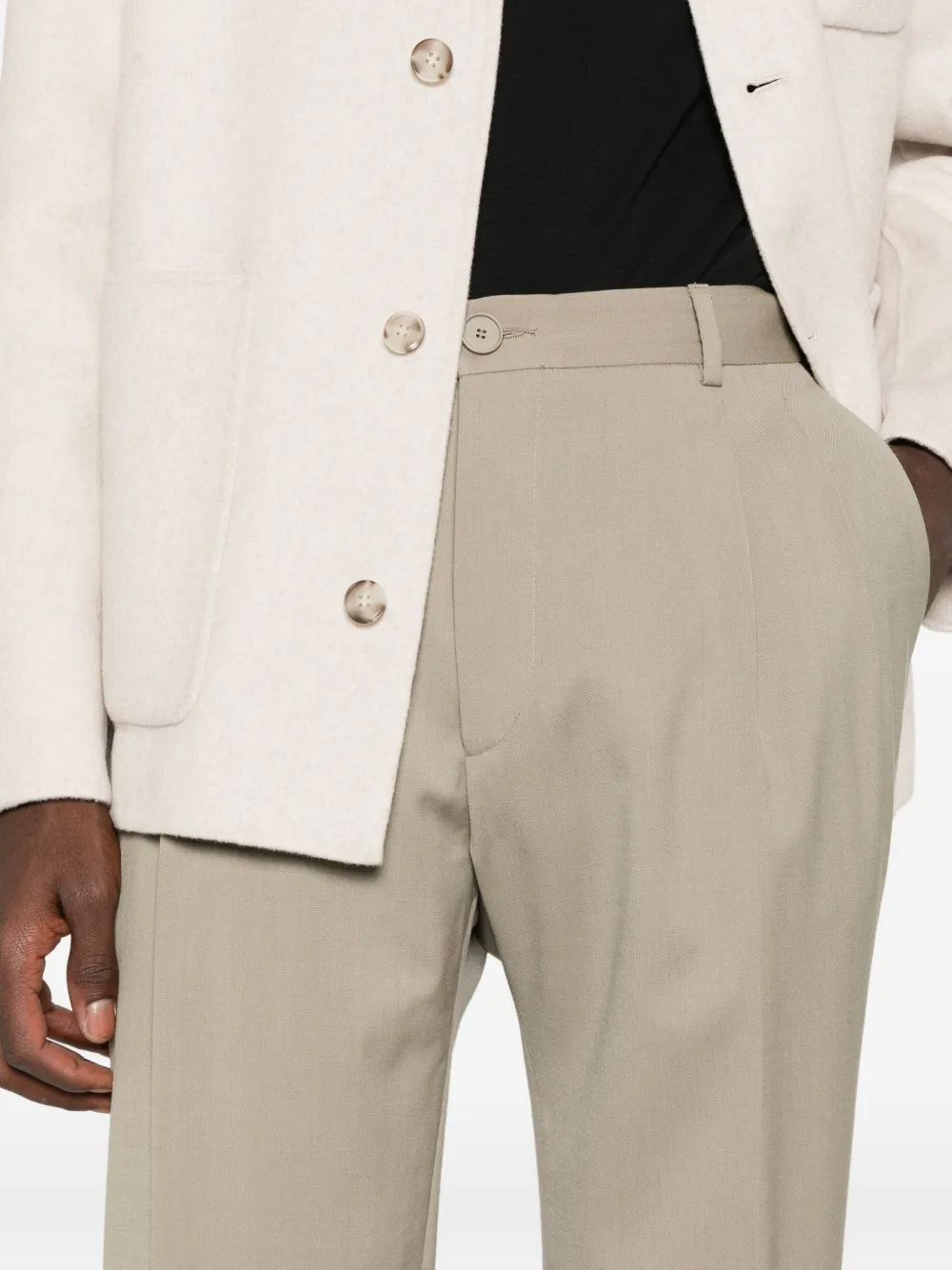 Manuel Ritz Straight broek van wolblend Beige