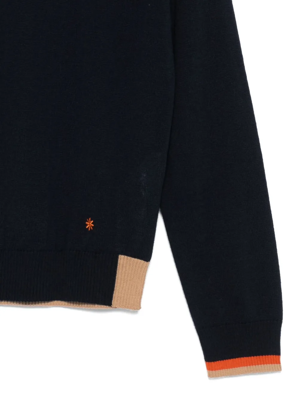 Manuel Ritz Contrast-trim Wool-blend Sweater In Black