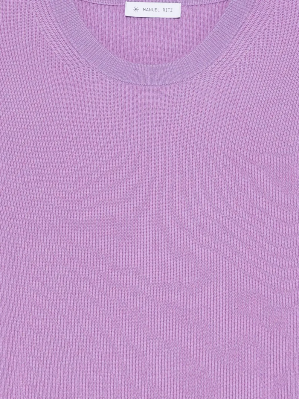 Manuel Ritz Trui van merinowol met ronde hals Paars