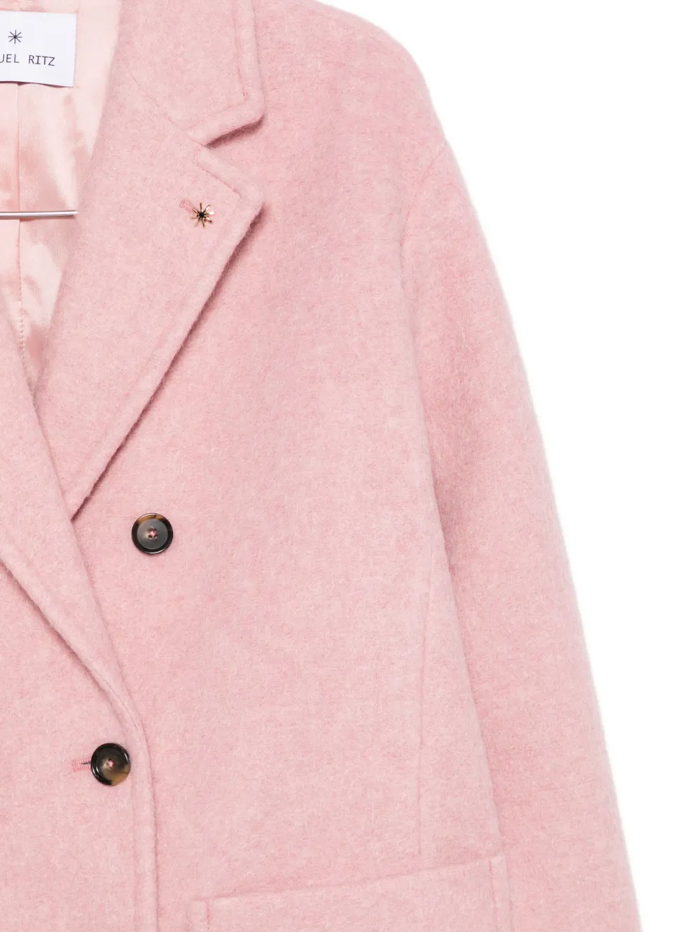 Manuel Ritz Notched-lapel Double-breasted Coat In Pink
