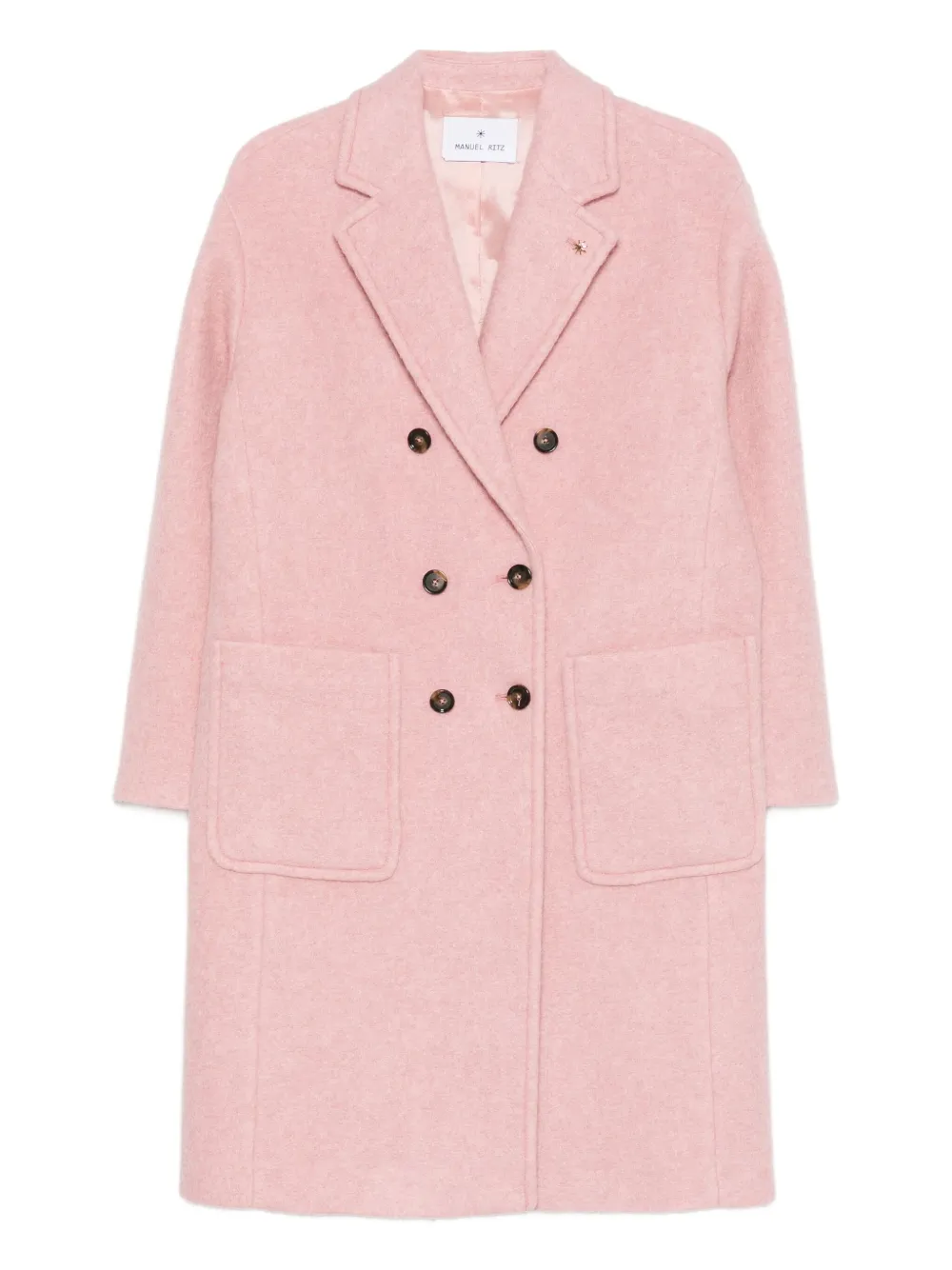 Manuel Ritz notched-lapel double-breasted coat | Pink | Image 1