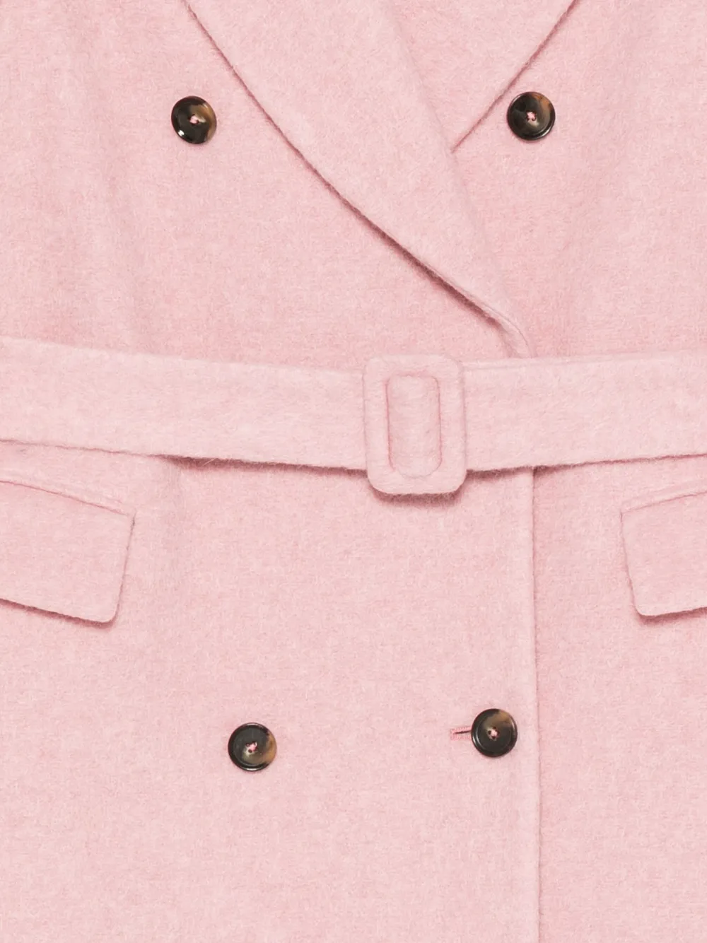 Manuel Ritz Flap-pockets Double-breasted Coat In Pink