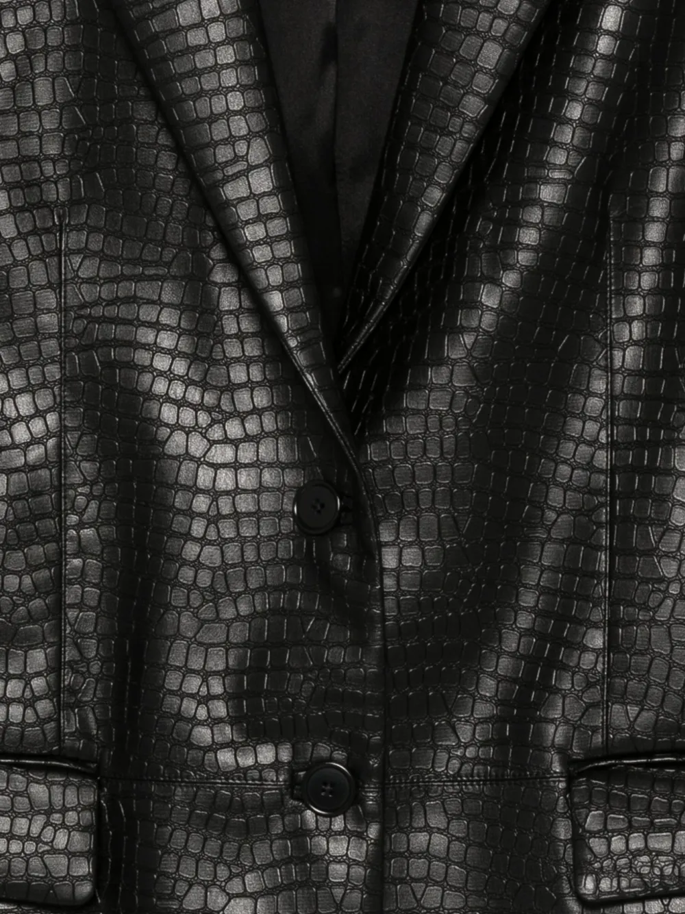 Manuel Ritz Faux-leather Blazer In Black