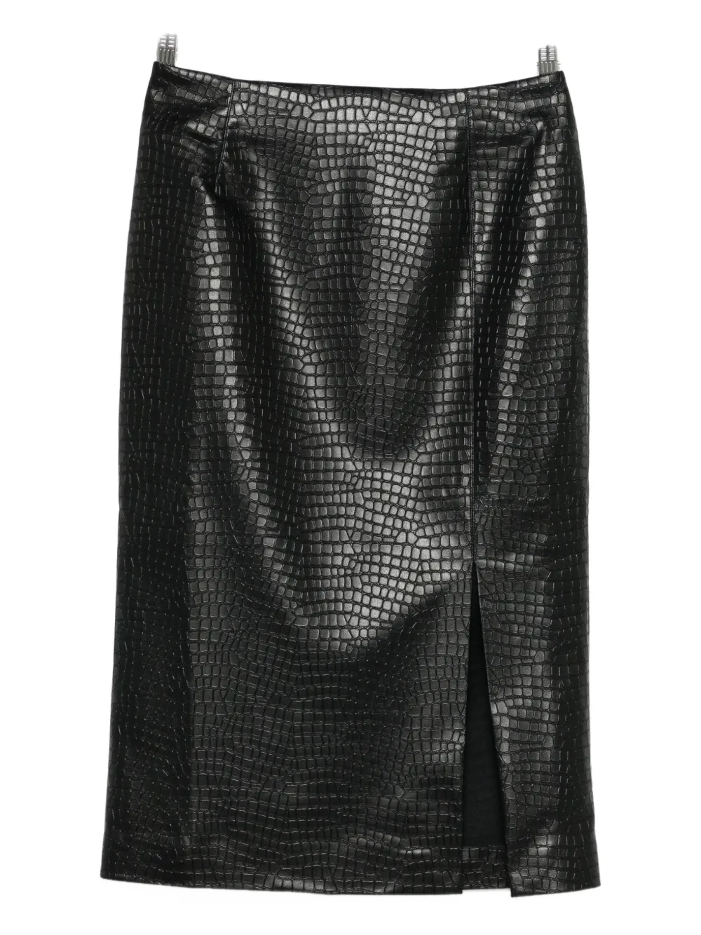 Manuel Ritz Crocodile-effect Faux-leather Skirt In Black