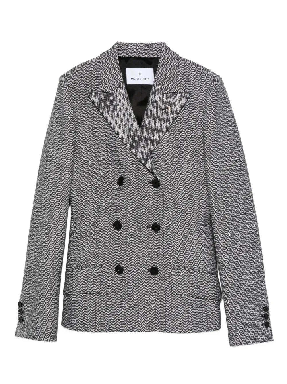 Manuel Ritz chevron blazer | Black | Image 1