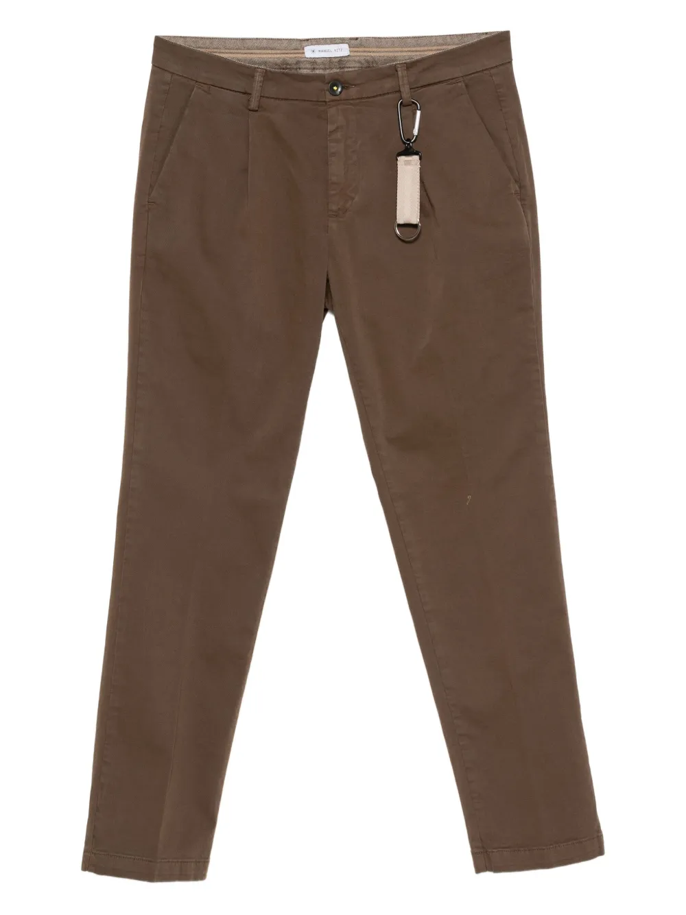 Manuel Ritz pleated twill chino trousers | Brown | Image 1