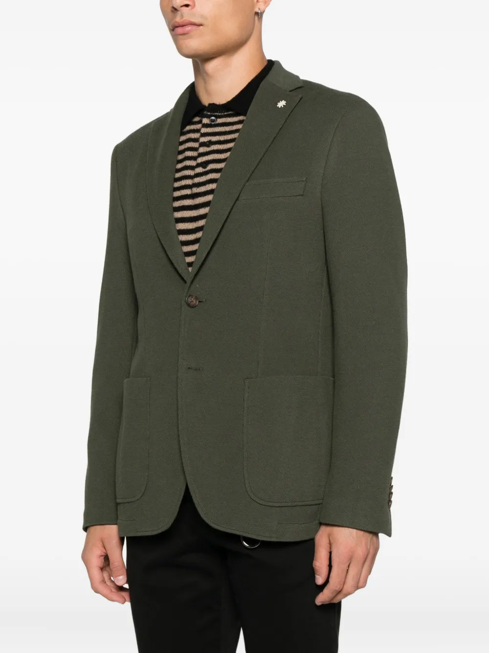 Manuel Ritz Blazer met enkele rij knopen Groen