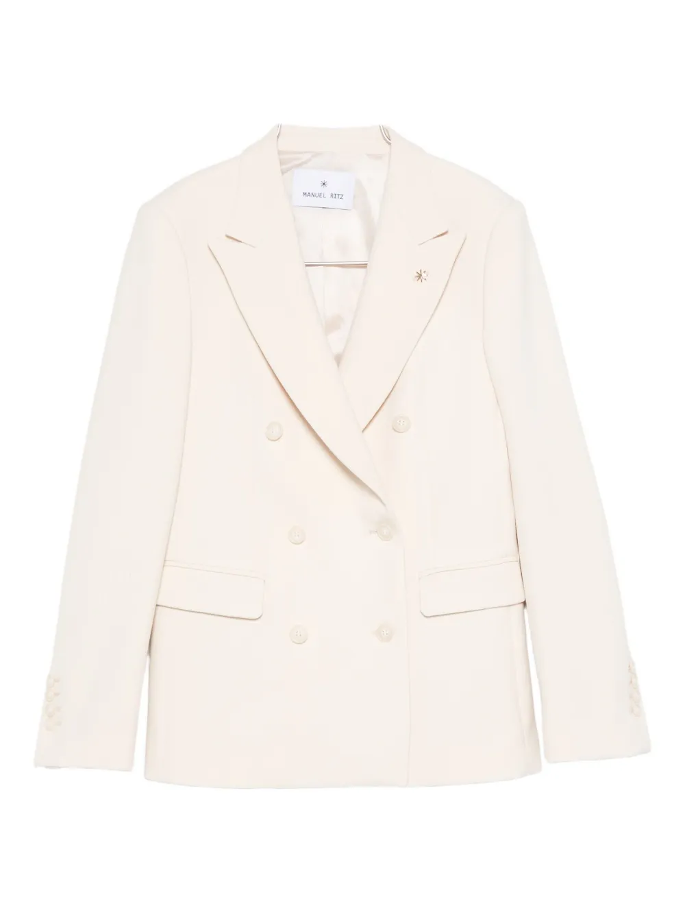 Manuel Ritz Double-breasted Blazer In Neutral
