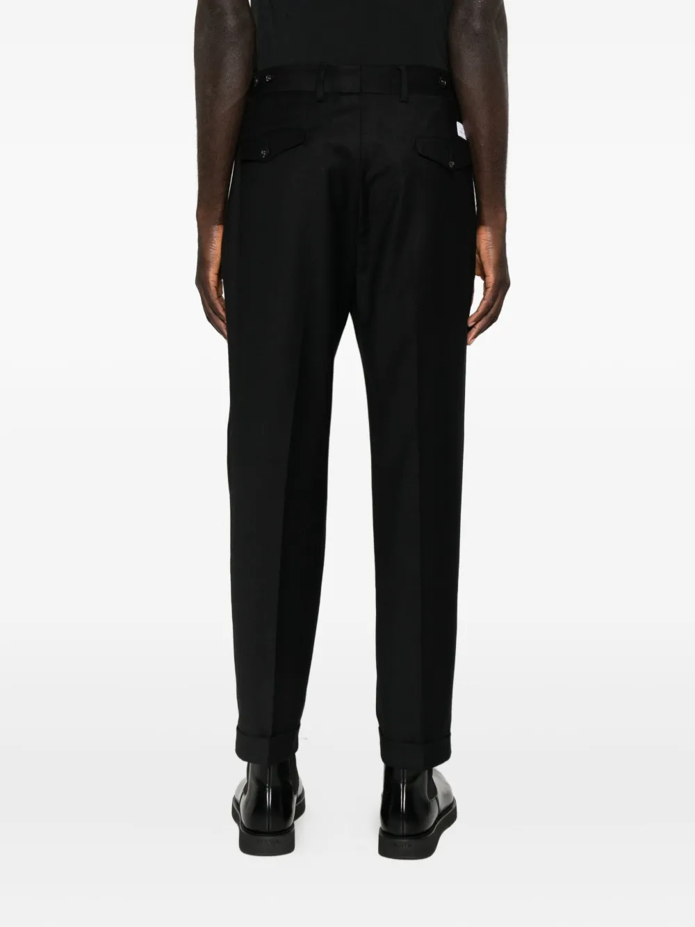 Manuel Ritz Double-pleat Flannel Trousers In Black