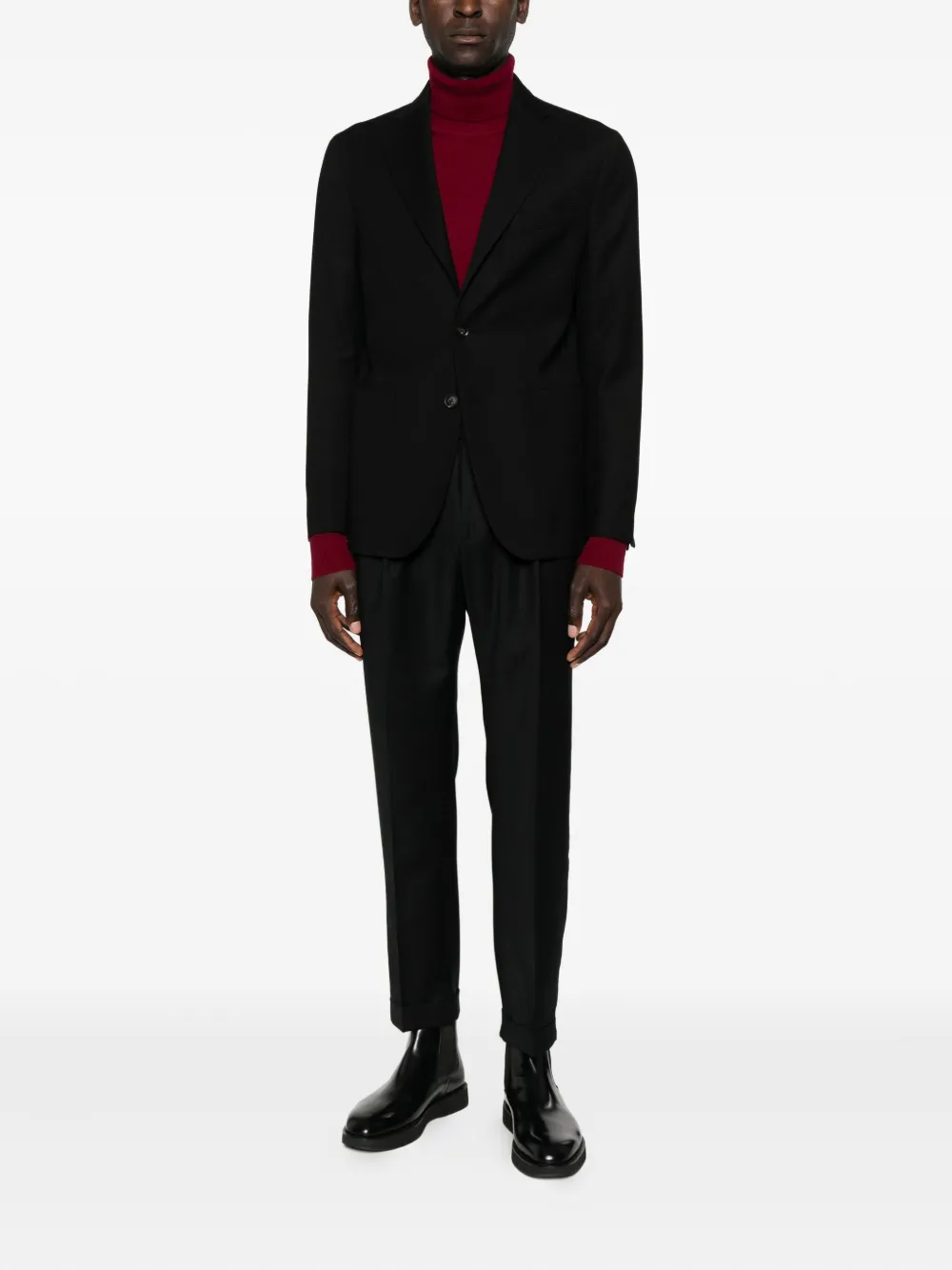 Manuel Ritz double-pleat flannel trousers - Zwart