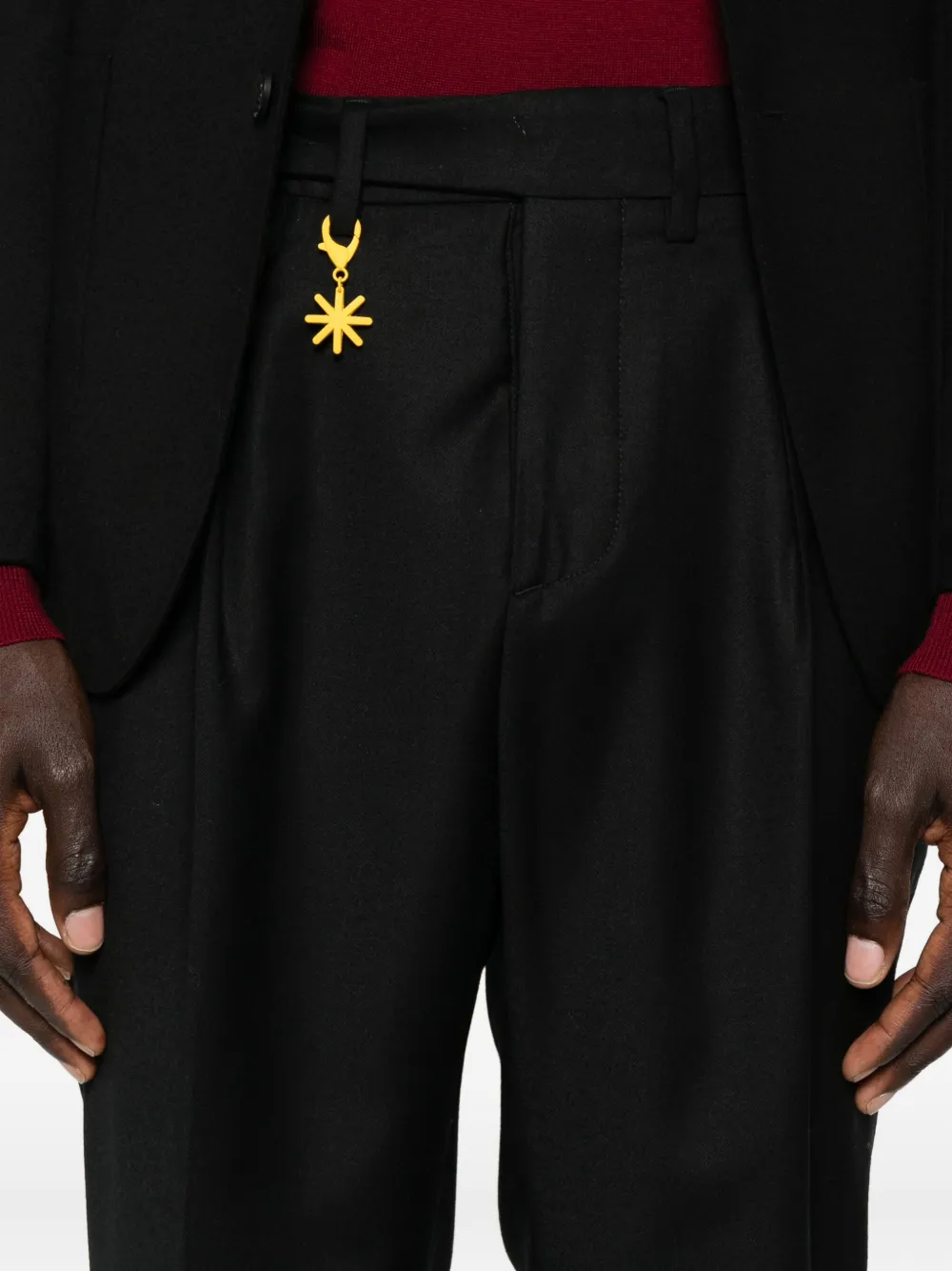 Manuel Ritz Double-pleat Flannel Trousers In Black