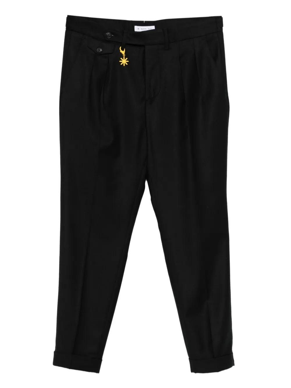Manuel Ritz double-pleat flannel trousers | Black | Image 1