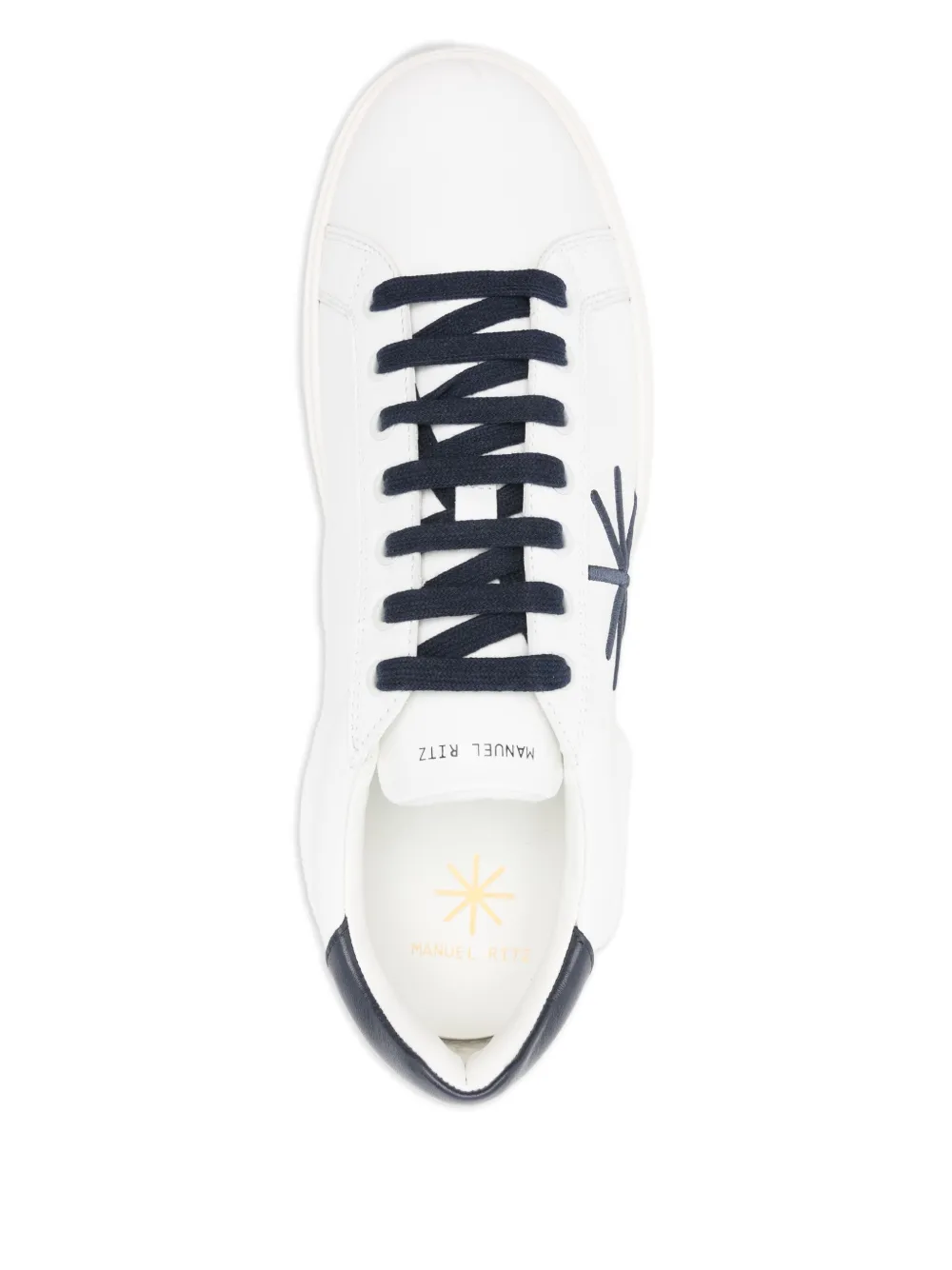 Manuel Ritz Leren sneakers met ster-applicatie Wit