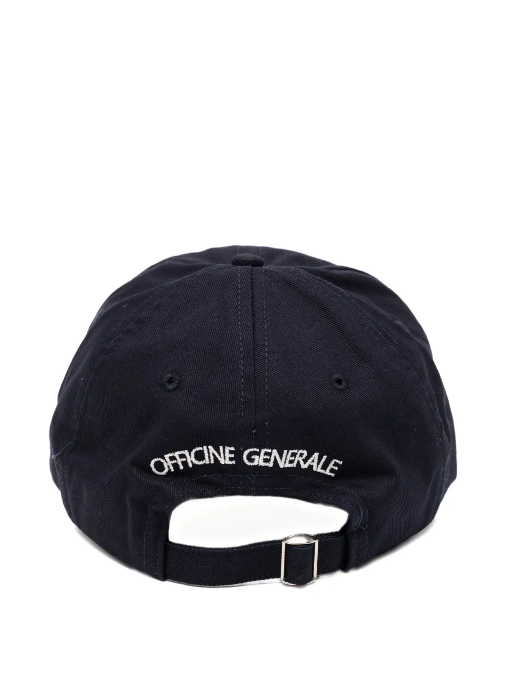 Officine Generale Katoenen pet met geborduurde letters - Blauw