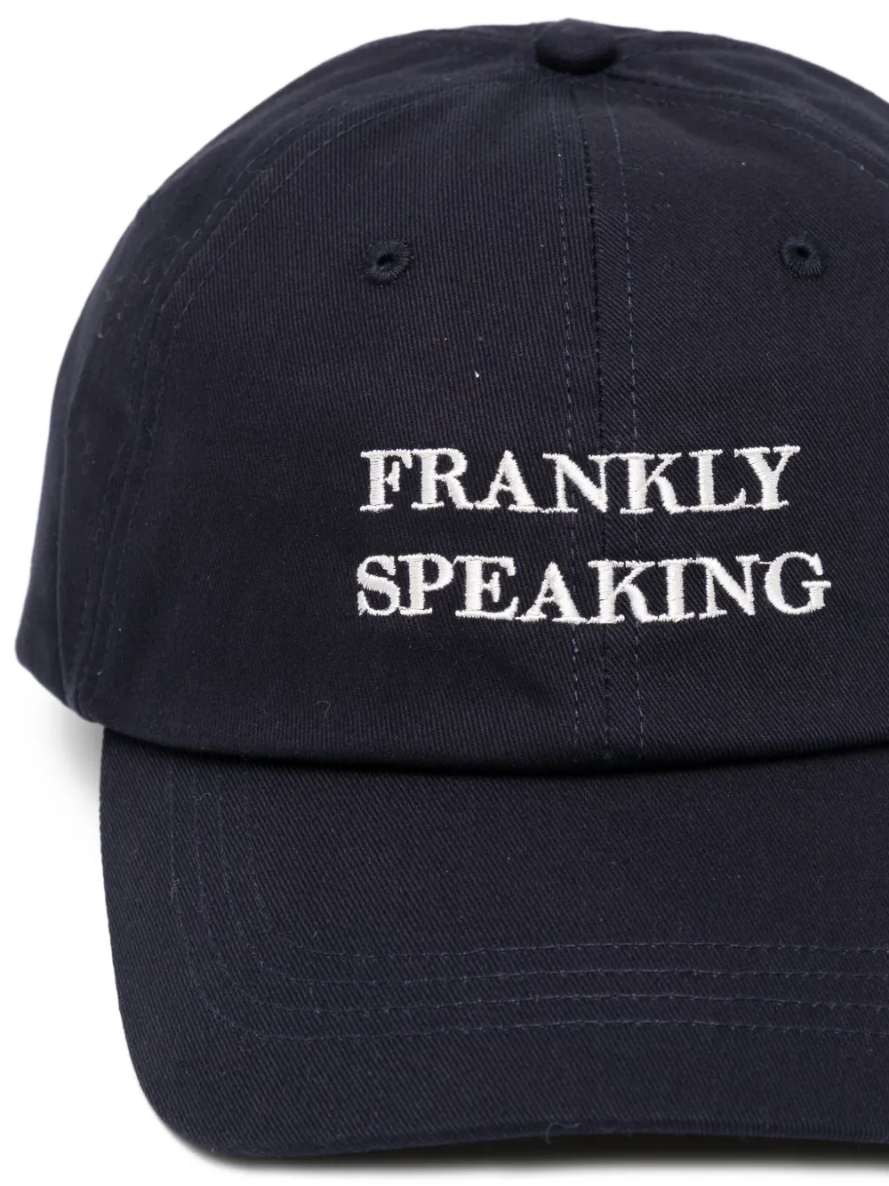 Officine Generale Katoenen pet met geborduurde letters Blauw