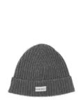 Officine Generale logo-patch beanie - Grey
