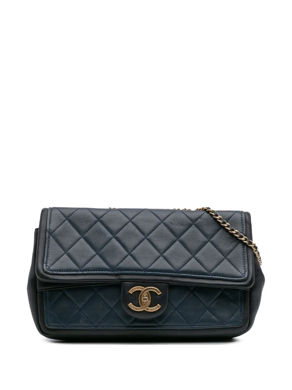 CHANEL Pre-Owned 2014 Medium Bicolor Calfskin Graphic Flap shoulder bag | Blue | Image 1