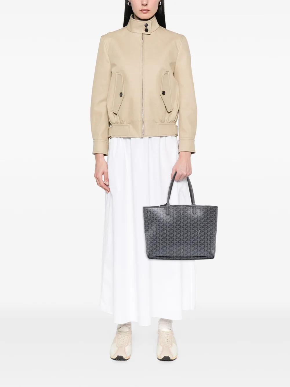 Pre-owned Goyard 2019 Ine Isabelle Pm Tote Bag In Gray