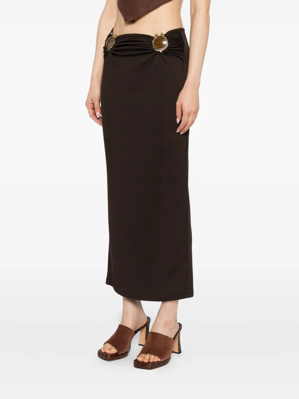 Christopher Esber Mineral-stone Ruched Skirt In Multi