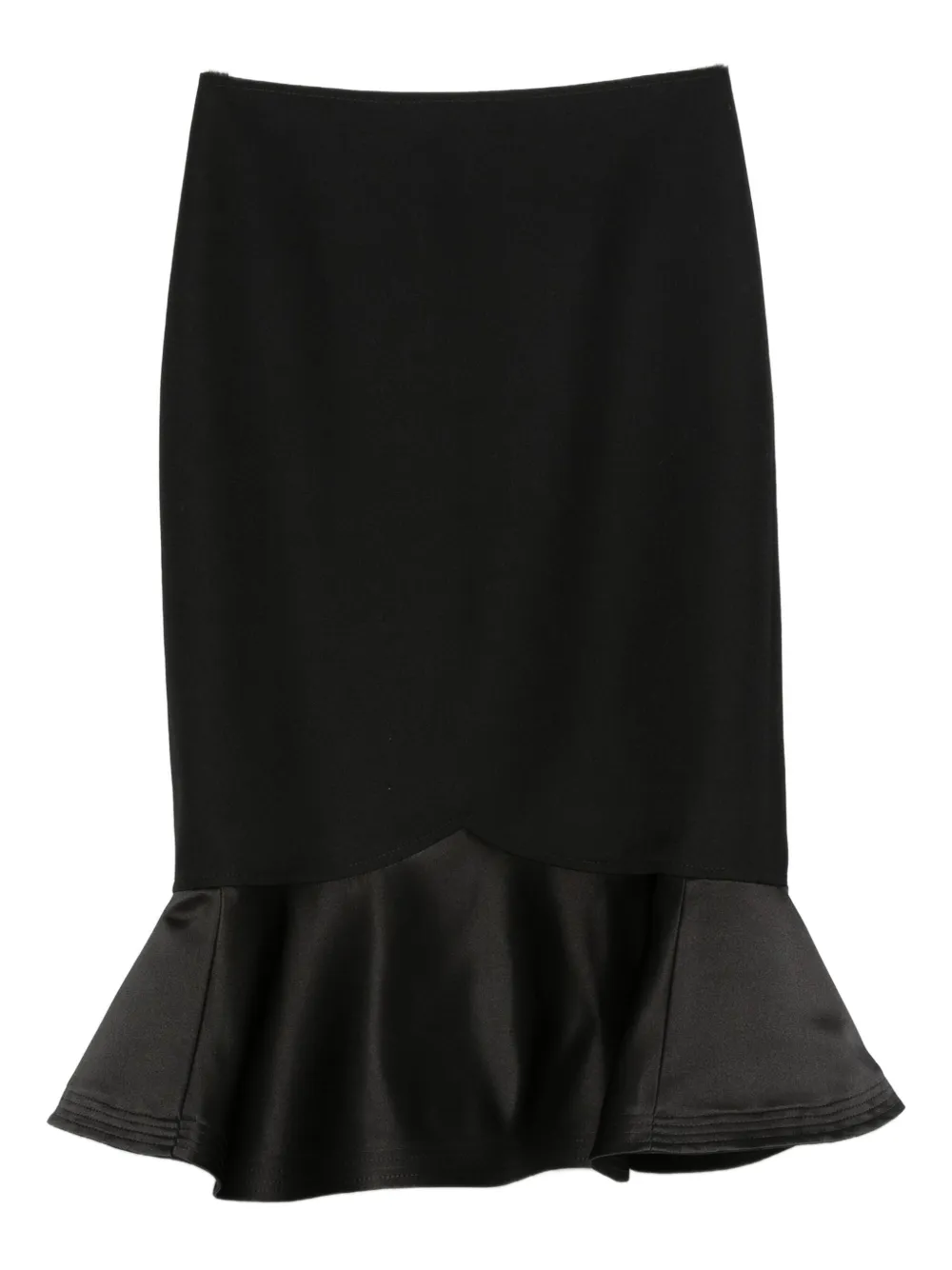 Fendi Ruffled Midi Skirt In Black