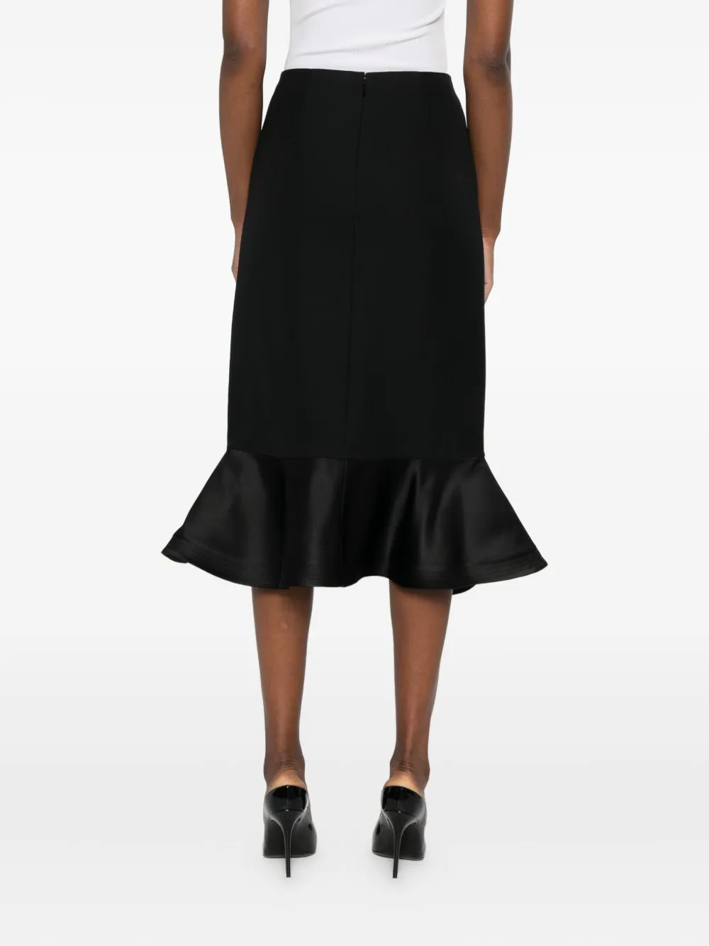 FENDI Midi-rok met ruches Zwart