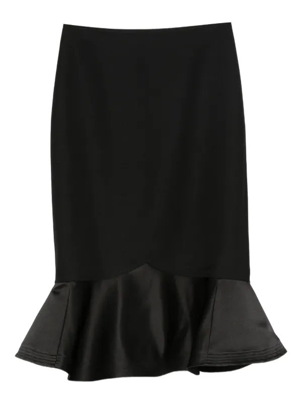 Fendi Ruffled Midi Skirt in Black