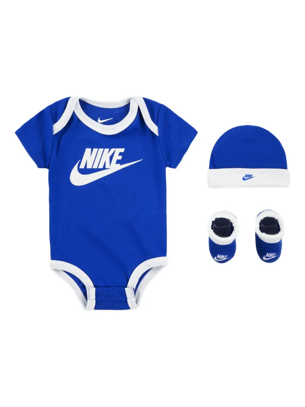 Nike Logo-print Bodysuit Set (set Of Three) In Blue
