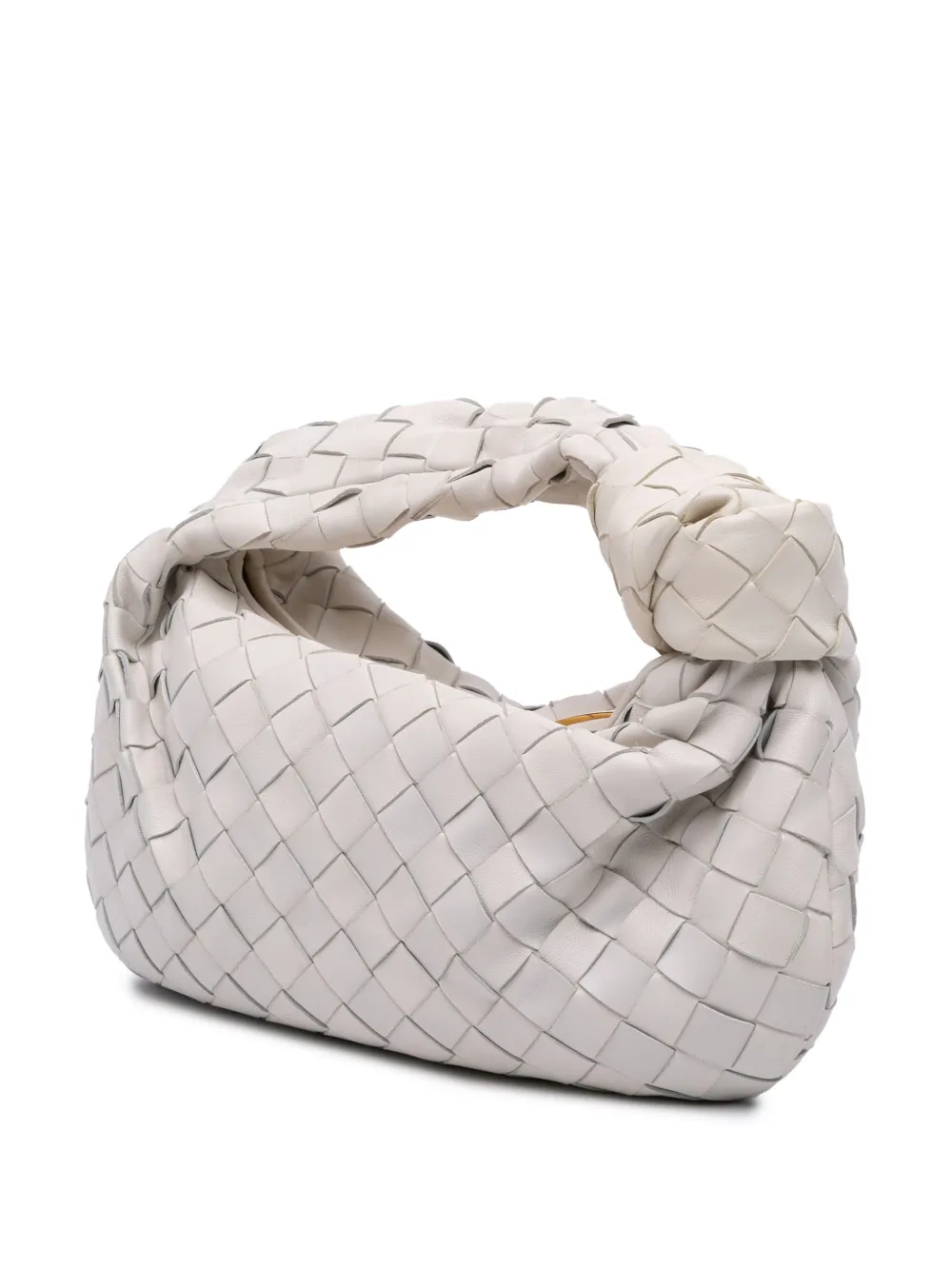 Pre-owned Bottega Veneta 2012-2025 Mini Nappa Intrecciato Jodie Hobo Bag In White