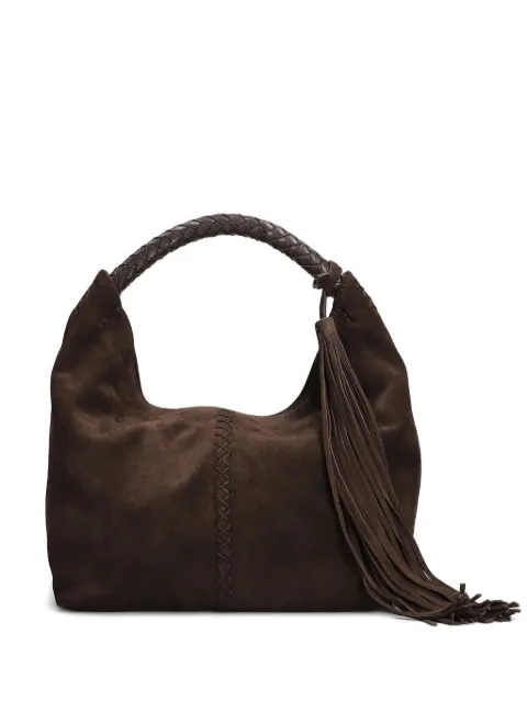 SIEDRES mini Galia braided-handle tassel tote bag