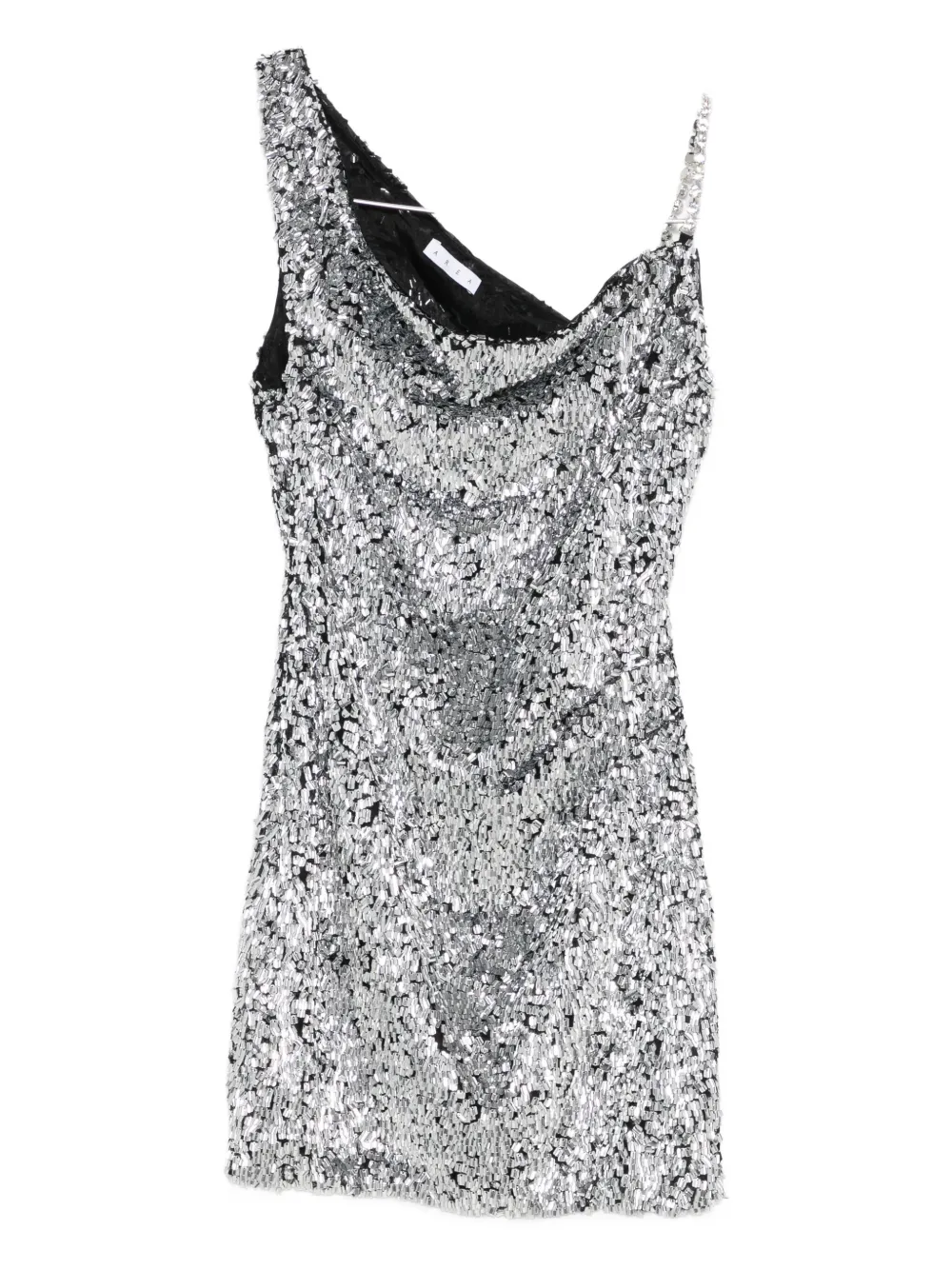 Area Sequin-embellished One-shoulder Dress In Gray