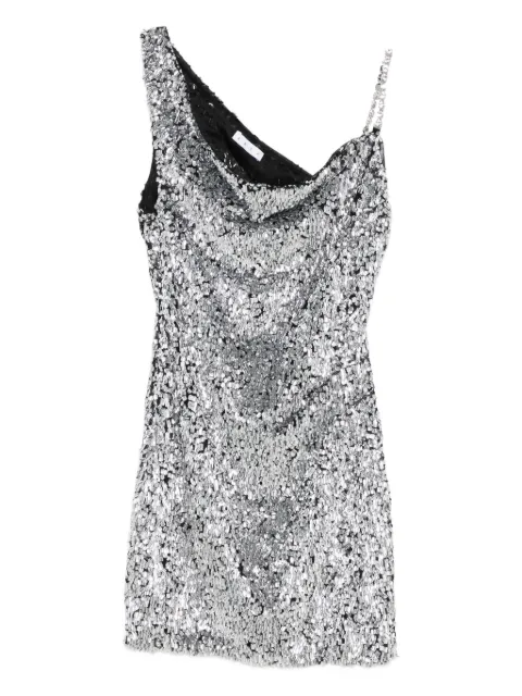AREA sequin-embellished one-shoulder dress