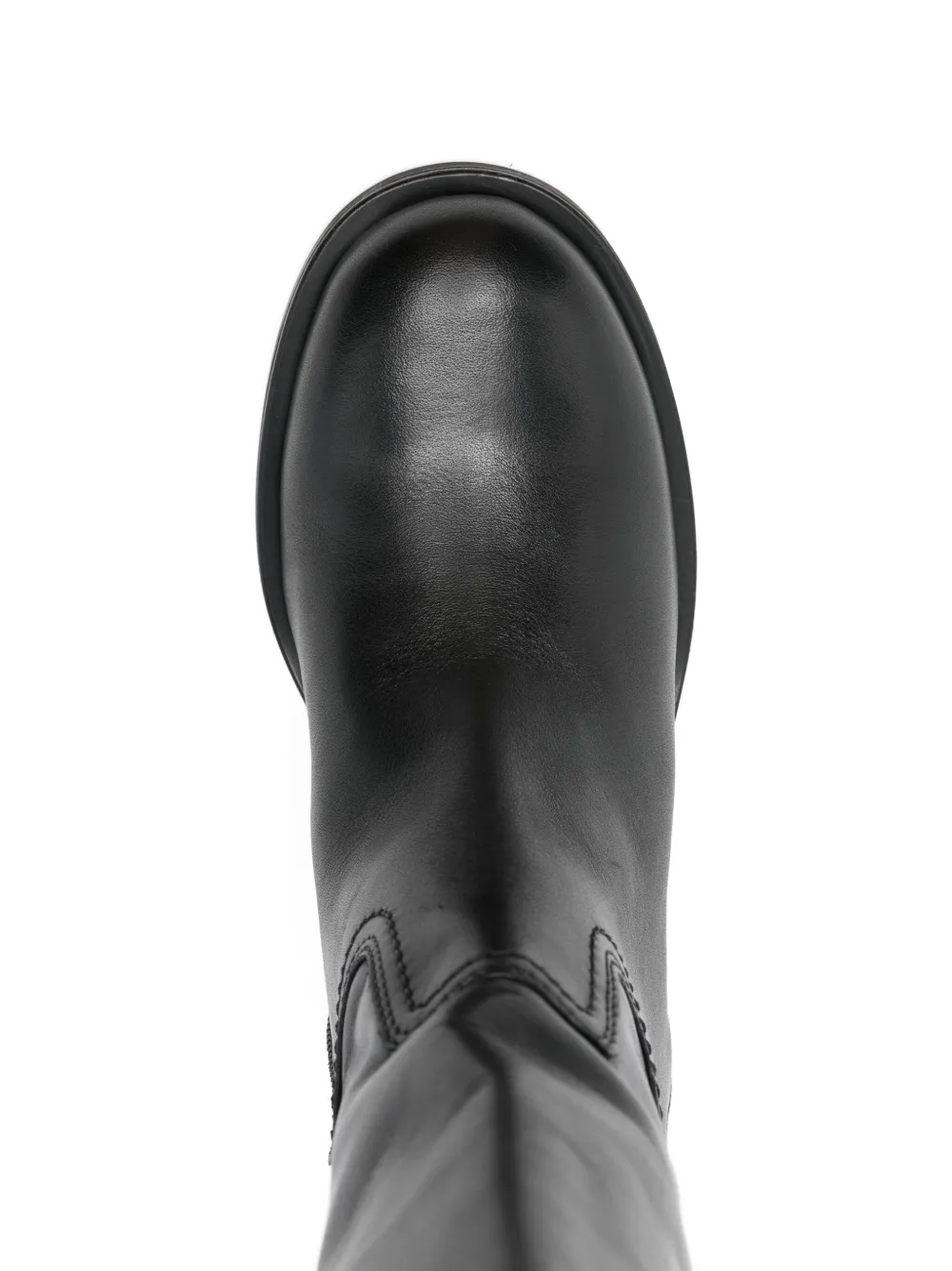 Carmens Leather Block-heel Boots In Black