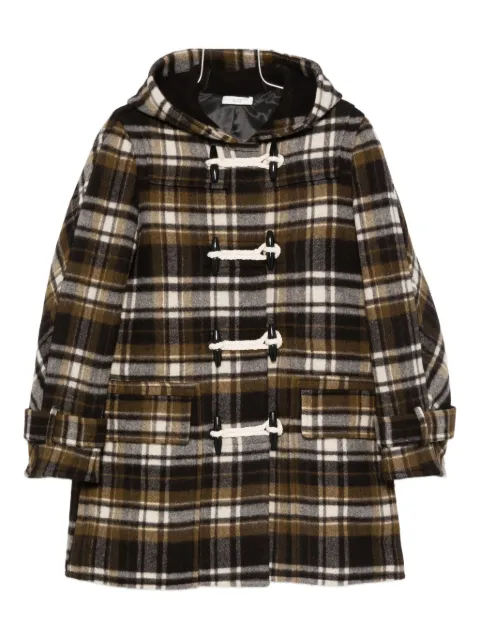 Co plaid hooded coat