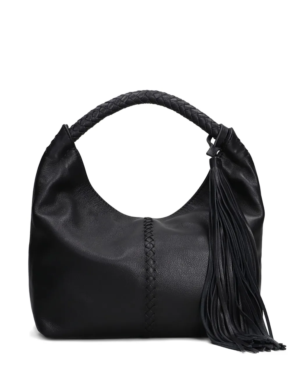 SIEDRES mini Galia braided tassel tote bag | Black | Image 1