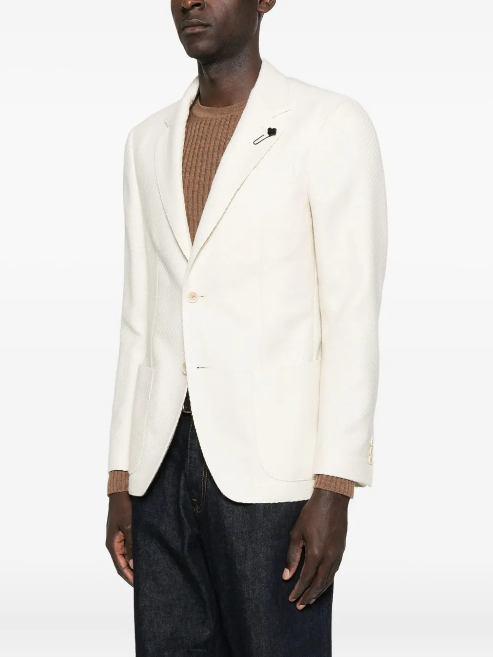 Lardini Single-breasted Blazer In Gold