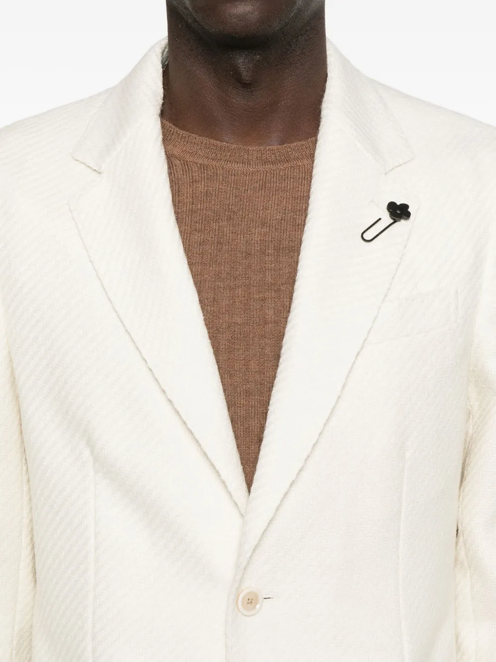 Lardini Single-breasted Blazer In Gold