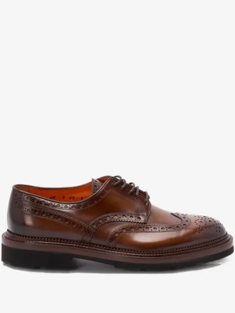 Santoni lace-up brogue-detail derby shoes