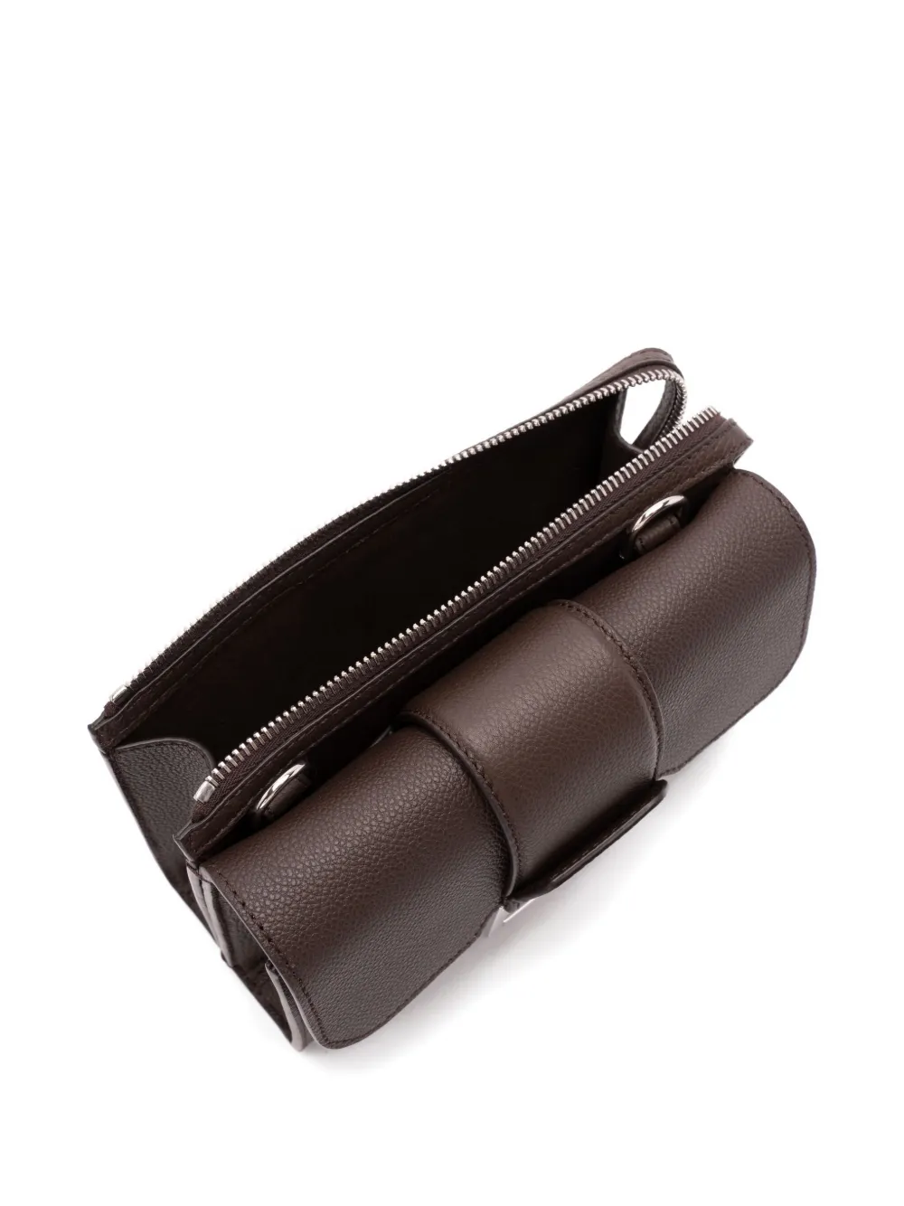 FENDI Double Baguette leren messengertas Bruin