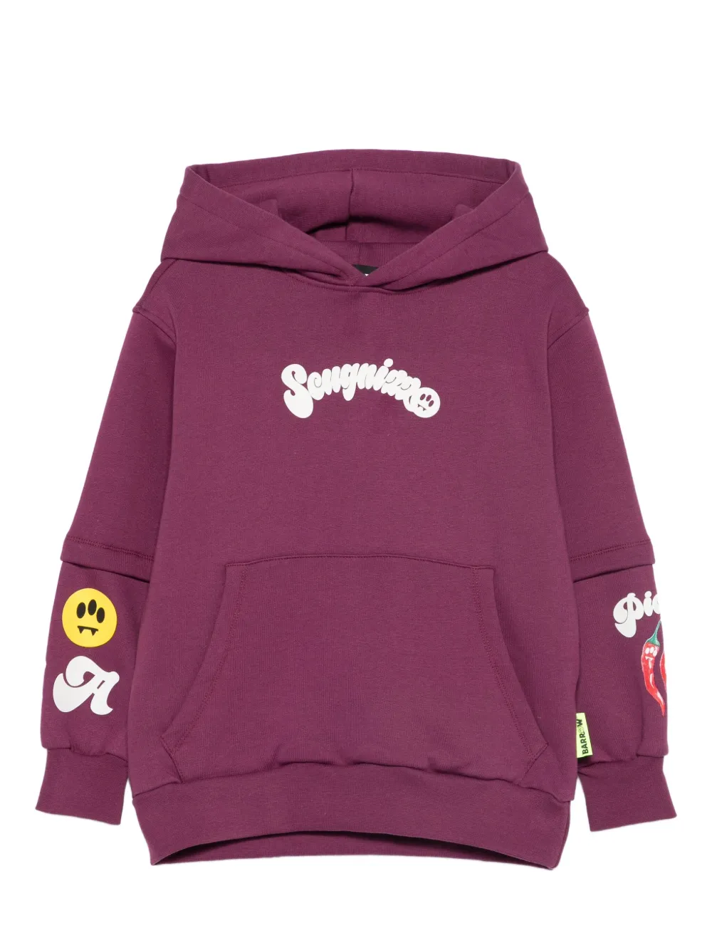 Barrow kids graphic-print hoodie | Purple | Image 1