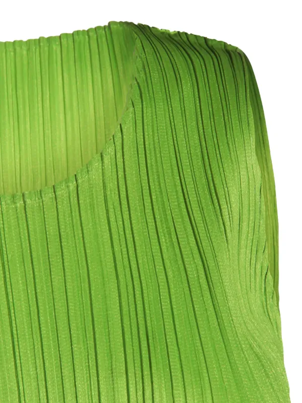 PLEATS PLEASE ノースリーブブラウス グリーン PLEATS PLEASE ISSEY MIYAKE - 美品 プリーツプリーズ イッセイミヤケ