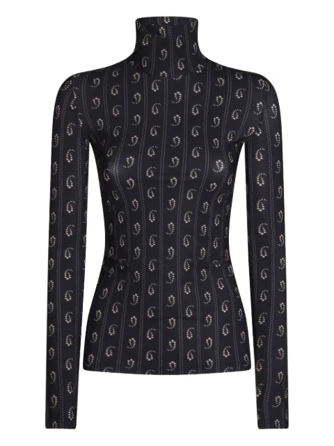 Tory Burch top con estampado geométrico y cuello de tortuga