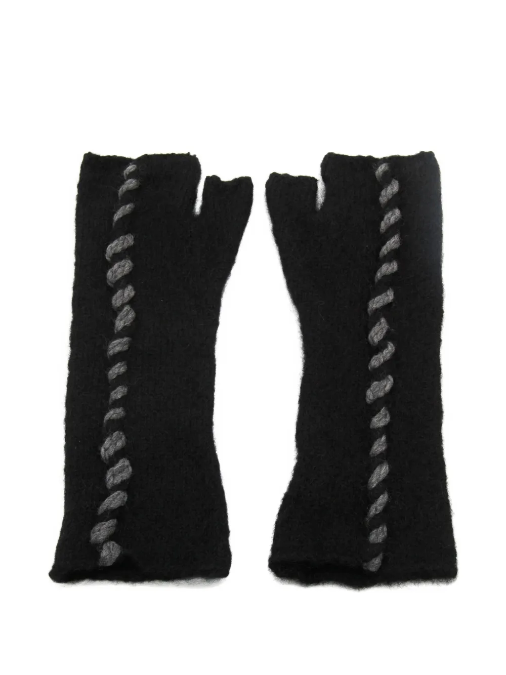 Thom Krom braided fingerless gloves | Black | Image 1
