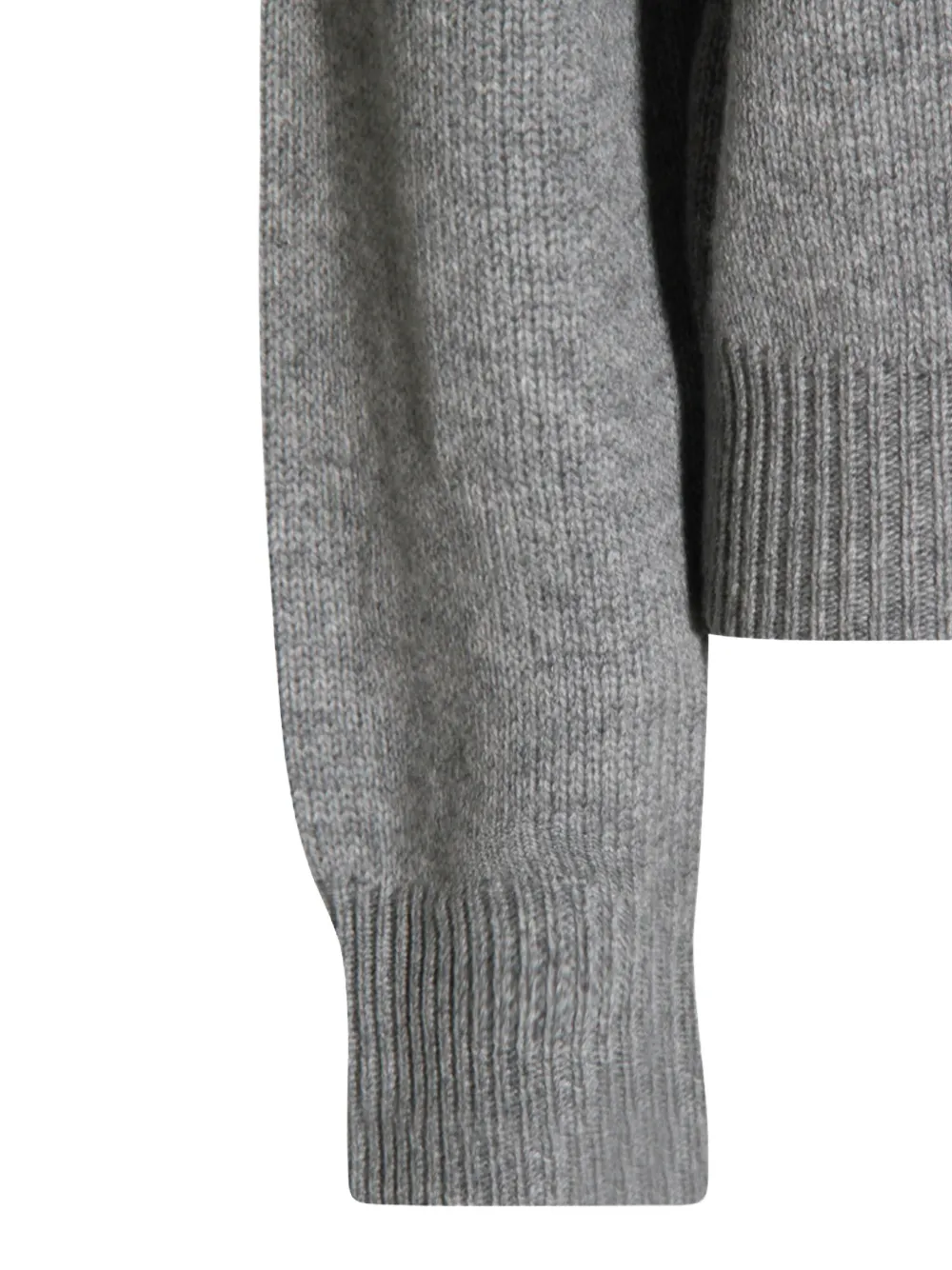 Allude Polo-neck Patch-pocket Sweater In Gray