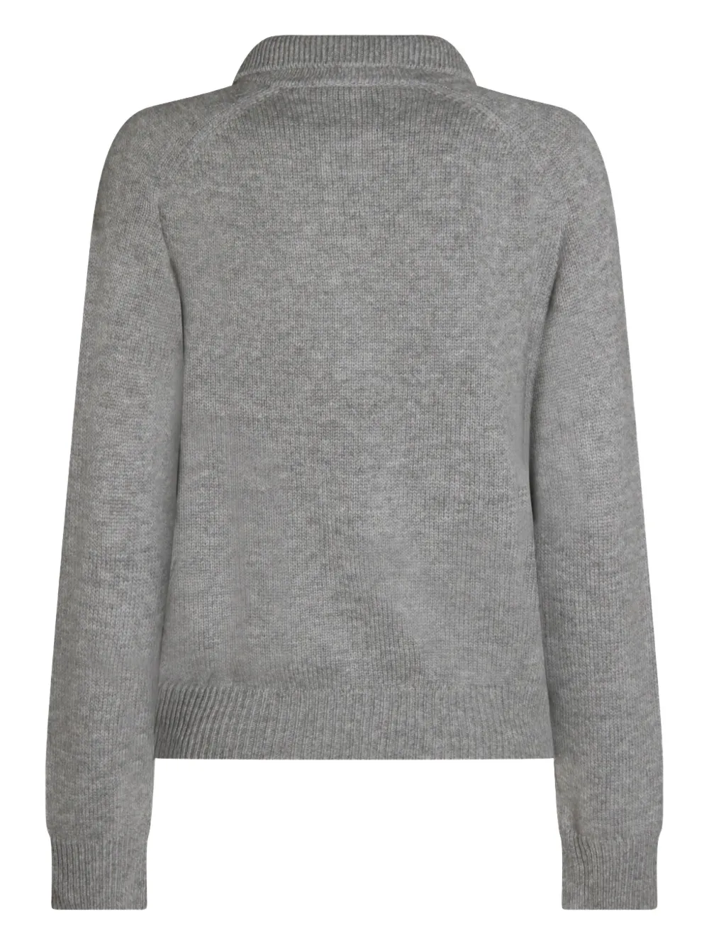 Allude Polo-neck Patch-pocket Sweater In Gray