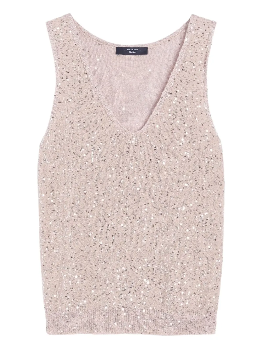 Weekend Max Mara sequin-embellished v-neck top | Pink | Image 1