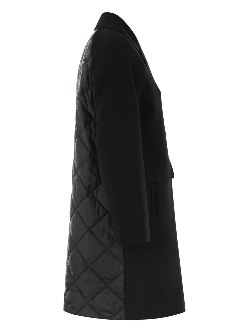 Weekend Max Mara Quilted Wool Double-breasted Coat In Black