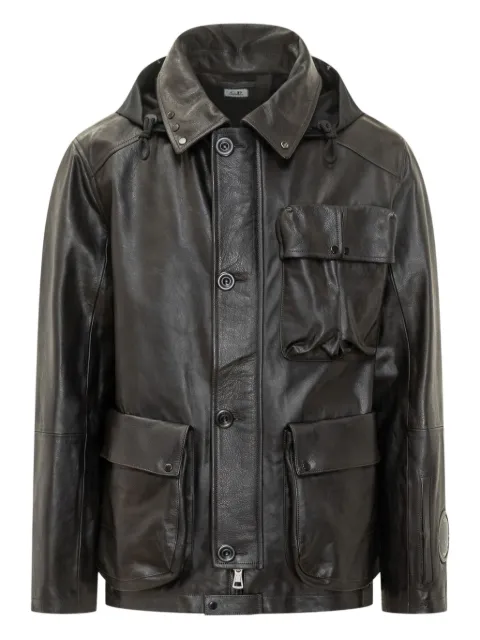 C.P. Company hooded medium leather jacket